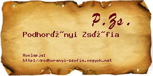 Podhorányi Zsófia névjegykártya