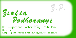 zsofia podhoranyi business card